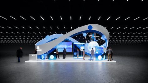 Tech Exhibition Design, Tech Booth Design, Tech Booth, Technology Theme, Retail Design Display, مركز ثقافي, Connected Design, Architecture Design Drawing, Stall Designs