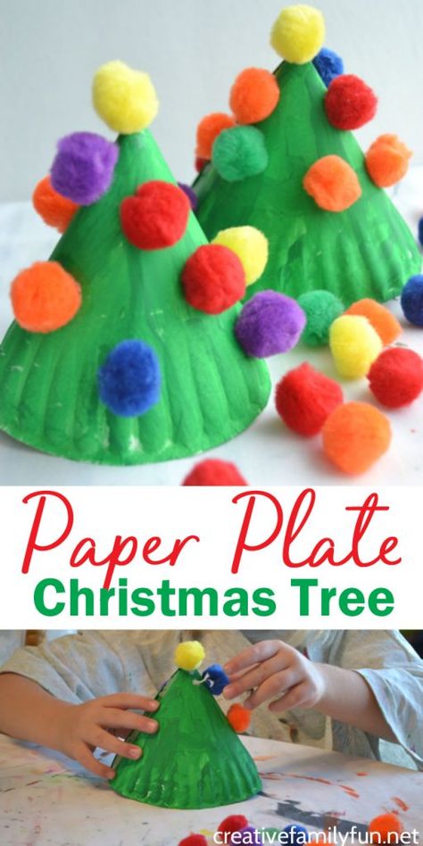 Paper Plate Christmas Tree, Plate Christmas Tree, Christmas Tree Craft, Preschool Christmas Crafts, Tree Craft, Colorful Paper, Christmas Tree Crafts, Paper Plate Crafts, Daycare Crafts