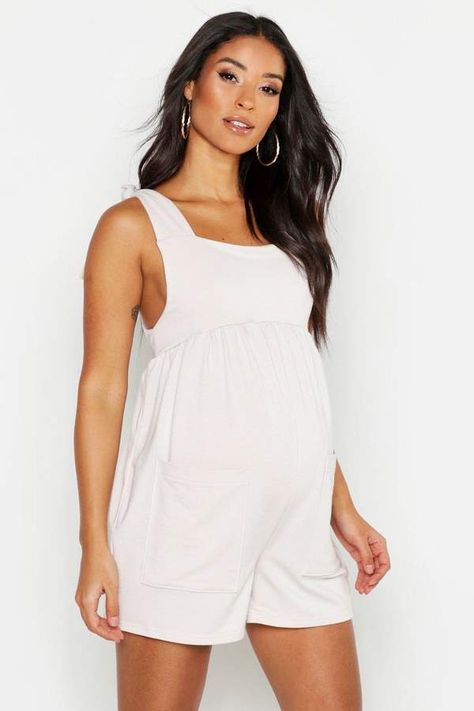 boohoo Maternity Tie Shoulder Pocket Romper Boohoo Maternity, Maternity Romper, Pregnancy Clothes, Maternity Clothes, Jumpsuit Romper, Girl Outfits, I Hope, Jumpsuit, Rompers