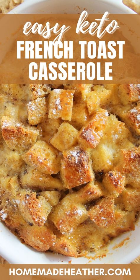 Keto French Toast Casserole, Quick Low Carb Breakfast, Keto French Toast, Overnight French Toast Casserole, Strata Recipes, French Toast Casserole Overnight, French Toast Casserole Recipes, Keto Cinnamon Rolls, Overnight French Toast