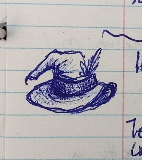 Ball Point Pen Art Doodles, Witch Hat Sketch, Witch Hat Drawing Reference, Drawing With Ball Pen, Ball Point Pen Sketches, Witch Hat Doodle, Witches Hat Doodle, Sketch Classroom, Witch Doodles