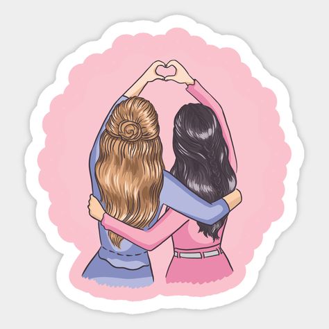 Best Friend Hug, Cake Sticker, Friends Hugging, Stickers Cool, Friends Merchandise, Insta Highlights, Friend Painting, Best Friend Drawings, Mini Stickers