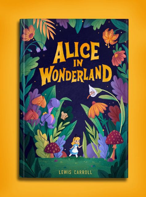 Alice In Wonderland Book Cover, Childrens Book Cover, Alice In Wonderland Book, 동화 삽화, Book Cover Illustration, Picture Books Illustration, Cover Illustration, Childrens Books Illustrations, Conceptual Illustration