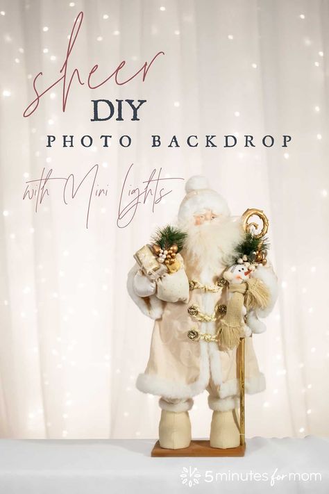 How to get the soft glow of blurred-out mini lights in the background of your photos with a simple DIY photo backdrop. #photography #backdrop Light Curtain Backdrop, Christmas Photo Backdrop Ideas Diy, Mini Backdrop, Diy Photo Backdrop, Led Curtain Lights, Christmas Photography Backdrops, Mini Lights, Backdrop Photography, Curtain Backdrops