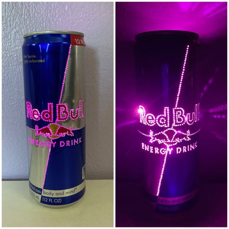 Things To Do With Red Bull Cans, Red Bull Can Ideas, Redbull Drawing, Monster Cans Diy, Bathroom Night Light, Living Room Lights, Monster Crafts, Monster Energy Drink