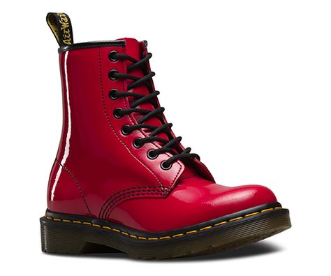 1460 W RED 11821606 Dr Martens Patent, Red Combat Boots, Sparkle Boots, Lace Combat Boots, Red Patent Leather Shoes, Red Doc Martens, Sparkly Boots, Shiny Boots, Doc Martens Boots