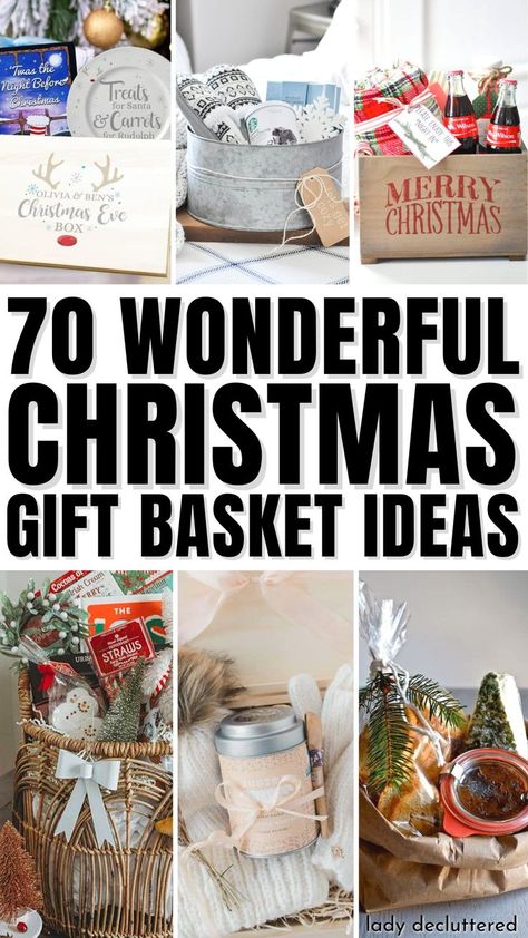 70 Wonderful Christmas Gift Basket Ideas Holiday Gift Basket Ideas, Homemade Christmas Gift Baskets, Diy Christmas Gift Baskets, Best Christmas Gift Baskets, Diy Christmas Baskets, Holiday Gift Basket, Simple Holiday Gifts, Christmas Gift Baskets Diy, Best Gift Baskets