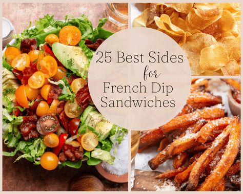 What to serve with French Dip Sandwiches: 25 Easy Sides French Dip Sandwich Sides, Fluffy Baked Potatoes, Potatoes In The Air Fryer, Loaded Baked Potato Soup Recipe, Scalloped Sweet Potatoes, Frozen Sweet Potato Fries, French Dip Sandwiches, Dip Sandwiches, Sandwich Sides