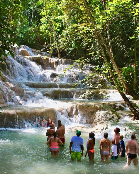 Dunns River Falls, Jamaica⁣ Dunn’s River Falls is a natural waterfall that is fed by underground spring water. Dunn’s River Falls is also one of the few waterfalls in the world to actually flow directly into the sea!⁣ #highteatravelagency #startyourownadventures #immersivetravel #inboxforyourtravelconsultation Dunns River Falls Jamaica, Underground Spring, Jamaica Aesthetic, Dunns River Falls, Natural Waterfalls, River Falls, Spring Water, Travel Agency, Jamaica