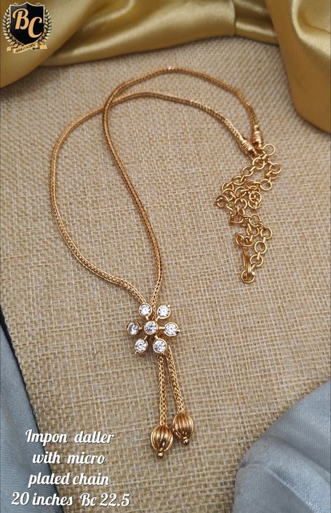 Daily Wear Gold Chains For Women Indian, Simple Gold Chain Designs For Women, Daily Wear Gold Chains, Daily Wear Gold Chains For Women, Fancy Gold Chain For Women, Dollar Chain, Gold Inspo, Antique Haram, Gold Chain For Women