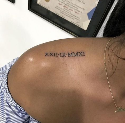 Year Tattoo Number Roman Numerals, Different Number Fonts For Tattoos, 1969 Roman Numeral Tattoo, 1989 Roman Numeral Tattoo, Shoulder Tattoo Roman Numerals, Roman Numeral Tattoo Above Knee, Roman Numeral Shoulder Tattoo, Roman Numeral Tattoo Font Style, Roman Numeral Collar Bone Tattoo