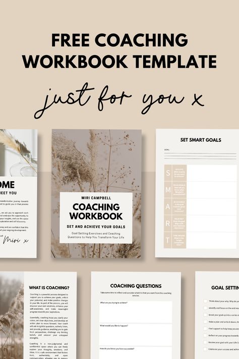 Are you a passionate coach looking to elevate your coaching business to new heights? Try creating a coaching workbook to sell. Imagine sharing your expertise using eye-catching Canva templates that are both informative and transformative for your clients. A coaching workbook is an essential tool for enhancing your life coaching skills and building a brand that truly resonates with your audience. Grab your free coaching workbook templates now! Free Workbook Template, Life Coach Worksheet, Self Coaching Worksheets, Free Coaching Templates, Coaching Templates Free Printable, Life Coaching Worksheets Free Printables, Health Coach Templates, Naturopath Office, Life Coaching Tools Worksheets Free