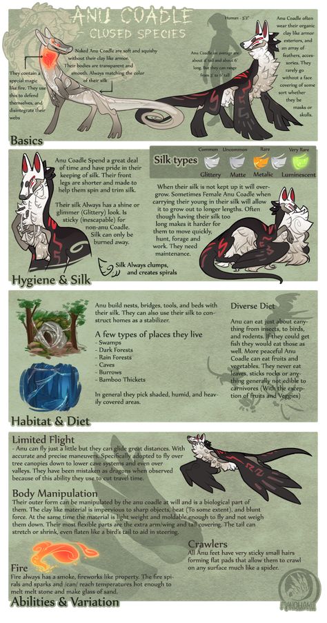 Create Your Own Mythical Creature, Original Species Reference Sheet, Species Reference Sheet, Species Sheet, Open Species, Fox Species, Original Species, Closed Species, Different Types Of Animals