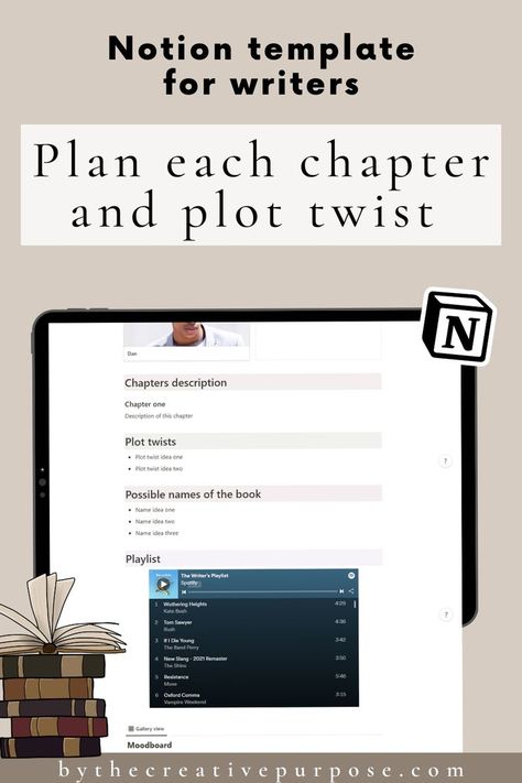 Writing Tracker, Book Writing Template, Notion Template For Work, Writing Inspiration Characters, Author Planner, Simple Daily Planner, Book Planner, Biography Books, Blogging Inspiration