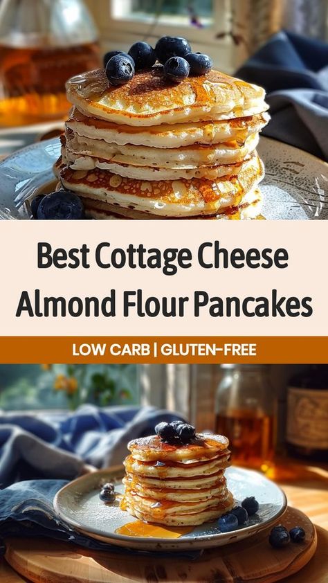 Looking for a delicious and guilt-free breakfast? Try these fluffy cottage cheese almond flour pancakes! Packed with protein and nutrients, they are the perfect way to start your day. Easy to make and oh-so-satisfying, these pancakes will become a new morning favorite. Click here for the recipe and enjoy a wholesome meal that tastes amazing while keeping you full until lunchtime.  Ingredients 200 grams cottage cheese 40 grams coconut flour 1 egg Egg whites 1 teaspoon baking powder Vanilla extrac Pancakes With Almond Flour, Cottage Cheese Desserts, Egg Egg, Cottage Cheese Eggs, Almond Flour Pancakes, Coconut Flour Pancakes, Cheese Waffles, Pancakes For Breakfast, Cottage Cheese Pancakes