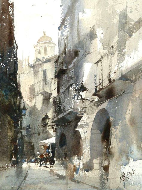 Plein air and demo by Chien Chung Wei's Workshop , Girona 2016 Chien Chung Wei, Thomas Schaller, Watercolor Guide, Master Watercolor, Watercolor City, Watercolor Workshop, Watercolor Architecture, Loose Watercolor, 수채화 그림