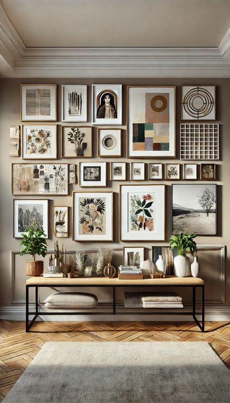 Gallery wall with sconces