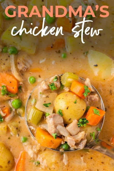 Homemade Chicken Stew, Southern Chicken Stew, Best Chicken Stew, Easy Chicken Stew, Fish Pie Recipe, Creamy Chicken Stew, Chicken Vegetable Stew, Chicken Stew Recipe, Buns In My Oven