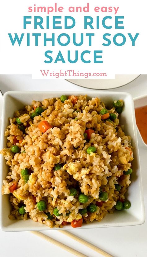 Fried Rice With Soy Sauce, Fried Rice Without Sesame Oil, Soy Free Fried Rice, Low Sodium Chicken Fried Rice, Rice And Soy Sauce Recipes, Scrambled Eggs With Rice, Rice Soy Sauce Recipe, Low Sodium Fried Rice, Gluten Free Soy Free Recipes