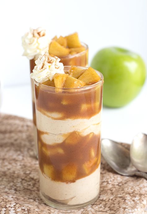 Caramel Apple Pie Cheesecake Parfaits Caramel Apple Pie Filling, Apple Pie Cheesecake, Cinnamon Cheesecake, Cheesecake Parfaits, Caramel Apple Cheesecake, Cheesecake Cups, Pie Cheesecake, Apple Cheesecake, Caramel Recipes Sauce