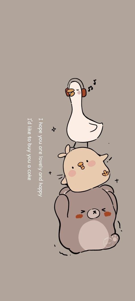 Cute Wallerpaper, Mochi Wallpapers, Korean Wallpaper Iphone Cute, Wallpaper Iphone Cute Girly, Authentic Wallpapers, Duck Aesthetic, Cute Graphic Design, Duck Wallpaper, Cocoppa Wallpaper