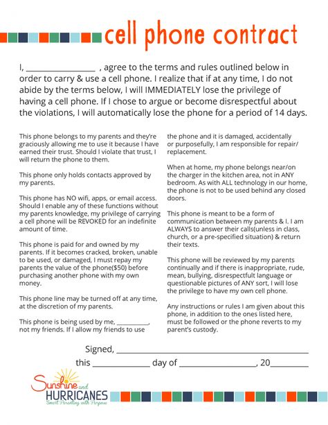 Looking for some awesome ideas on how to handle the cell phone use at your house? Need tips for setting boundaries and outlining expectations? This free printable contract will help you and your child safely navigate the way to be a responsible phone user. Cell Phone Rules For Tweens and Teens, FREE Printable Contract Cell Phone Rules, Phone Rules, Phone Contract, Cell Phone Contract, Kids Cell Phone, Cell Phone Repair, Family Rules, Parenting Teens, Phone Repair