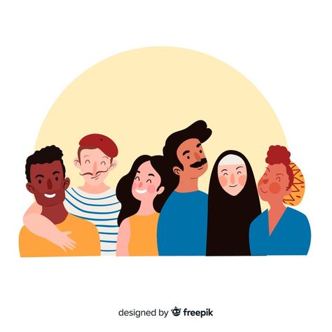 Multiracial group of happy people smiling European Portuguese, English Assignment, People Smiling, Persona Feliz, Poster Idea, Calligraphy Drawing, Vector Character Design, Flat Design Illustration, Vector Character