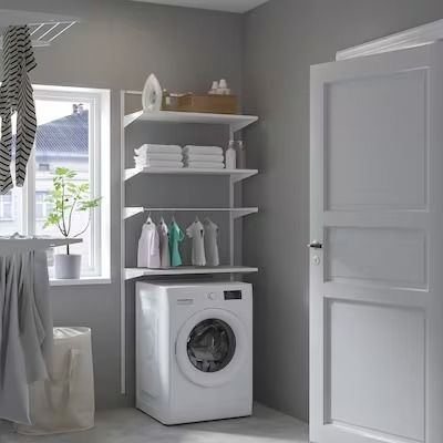 Shelving Units, Bookcases & Pantry Storage - IKEA Closet Laundry Room Organization, Ikea Laundry, Interior Ikea, Laundry Cabinets, Laundry Room Closet, Laundry Room Shelves, Laundry Room Inspiration, Laundry Decor, Laundry Mud Room