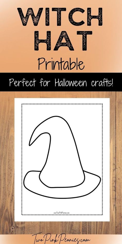 Printable Witch Hat Template Halloween Hat Craft, Witch Hat Template, Witch Hat Pattern, Halloween Crafts Preschool, Craft Halloween, Witch Coloring Pages, Hat Template, Shredded Tissue Paper, Halloween Paper Crafts