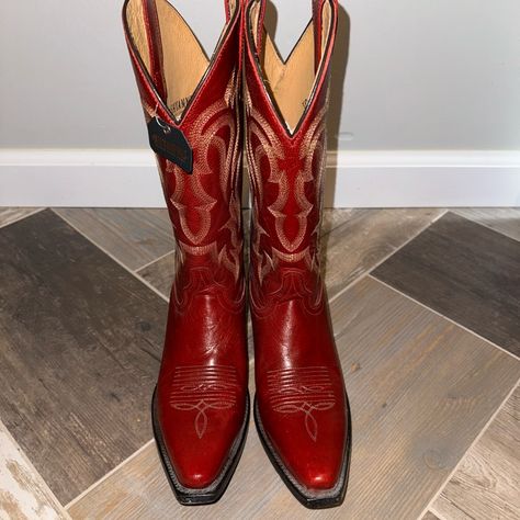 Red heel boots