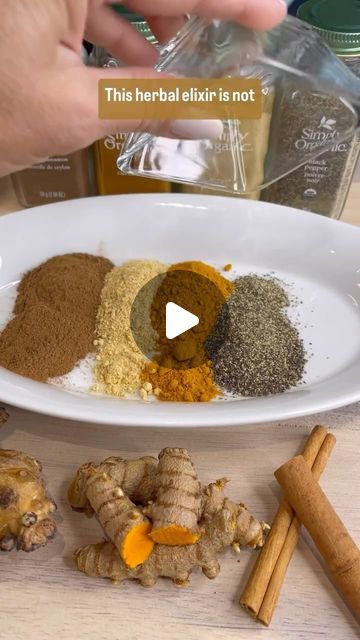 Healthy Food Facts - Tips on Instagram: "It’s time to prepare another batch of potent golden honey herbal elixir with few simple ingredients. ✅Follow @sparkleofhealth to learn more simple DIYs natural remedies  🧡Ginger 🧡Cinnamon 🧡Turmeric 🧡Black Pepper  This herbal elixir is not only delicious, it is highly antiviral, antibacterial, and anti-inflammatory.  Add this elixir to salad dressings, herbal teas, lemon water, smoothies and other recipes to help reduce inflammatory conditions including arthritis, eczema, and psoriasis, just to name a few.  It will also help to improve cholesterol, blood pressure levels, and blood sugar levels, enhance brain function and memory, and reduce inflammation in the gut and the digestive tract.  This elixir is also highly effective in boosting the immun Improve Cholesterol, Homemade All Purpose Cleaner, Water Smoothies, Simple Diys, Turmeric Black Pepper, Herbal Elixir, Ginger And Cinnamon, Digestive Tract, Healthy Food Facts