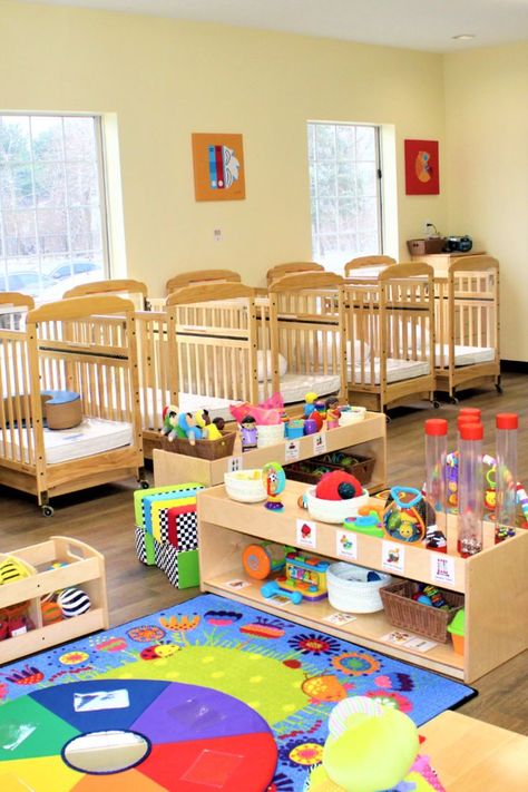 Daycare Ideas Center, Daycare Baby Room Ideas, Daycare Infant Room Ideas, Babies Room Childcare Ideas, Nursery Room Ideas Childcare, Child Care Center Design, Daycare Room Design, Infant Room Ideas, Infant Room Daycare