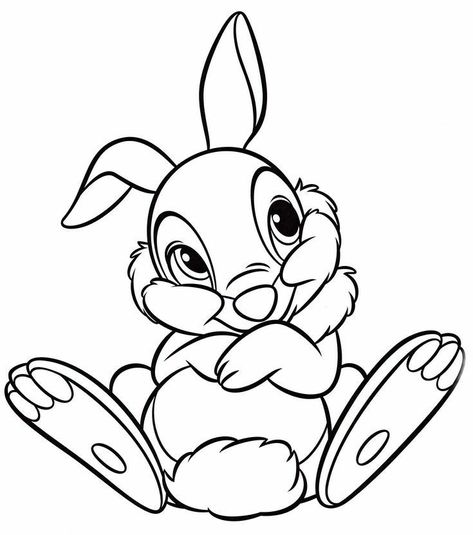 Thumper Coloring Page, Thumper Disney Tattoo, Thumper Tattoo Ideas, Thumper Disney Drawing, Disney Character Outlines, Disney Character Tattoos, Colouring Disney, Disney Characters Coloring Pages, Disney Characters Outline