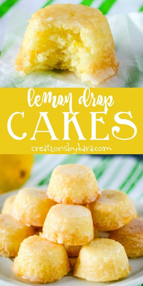 Drop Cake, Lemon Treats, Kitchen Colours, Lemon Dessert Recipes, Bite Size Desserts, Lemon Glaze, Small Desserts, Diet Foods, Lemon Desserts