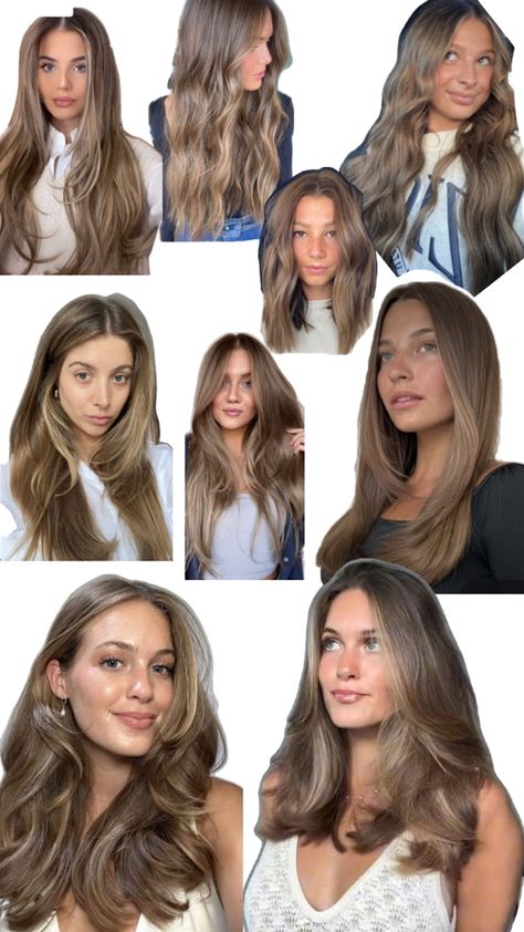 Dishwater Brown Hair, Beachy Light Brown Hair, Bronde Haircolor Hailey Beiber, Matilda Djerf Hair Brown With Highlights, Light Brown Hair 2024, Light Brunette Summer Hair 2024, Lighter Brown Hair, Hair Color For Brown Eyes, Dark Blonde Hair Color