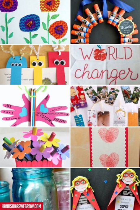 30 simple homemade gifts to show your appreciation of teachers! DIY crafts kids can do! #preschooleractivities Teacher Appreciation Diy Crafts, Toddler Crafts For Teacher Appreciation, Teacher Appreciation Gifts Diy Kids, Kids Crafts For Teachers Appreciation, Preschool Teacher Appreciation Cards Diy, Teacher Homemade Gifts, Homemade Teacher Appreciation Cards, Teacher Appreciation Crafts For Toddlers, Diy Gift For Teacher From Kids