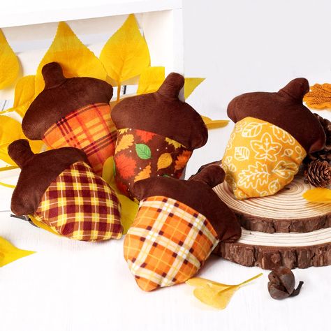 PRICES MAY VARY. WHAT WILL YOU RECEIVE :The package includes a set of 5 different fabric print acorns. They make a perfect bowl filler or place on a napkin with your tableware for your fall party dinner meal and as thanksgiving table centerpieces. SIZE FOR BOWL FILLERS :Measure 3.5" wide by 4.5" tall and 0.78" thick. They look amazing in a mason jar or on your favorite autumn theme tiered tray. These printing fabric acorns are beautiful as seasonal decor through the fall and winter, or even year Acorn Decor, Thanksgiving Tree, Fall Tiered Tray Decor, Autumn Fabric, Harvest Thanksgiving, Basket Tray, Tiered Tray Decor, Dinner Table, Tiered Tray