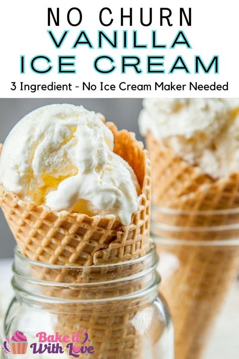 No Churn Vanilla Ice Cream, Vanilla Ice Cream Recipe, Ice Cream Mix, Toffee Sauce, Ice Cream Mixture, Homemade Vanilla Ice Cream, Summer Ice Cream, No Churn Ice Cream, Homemade Donuts