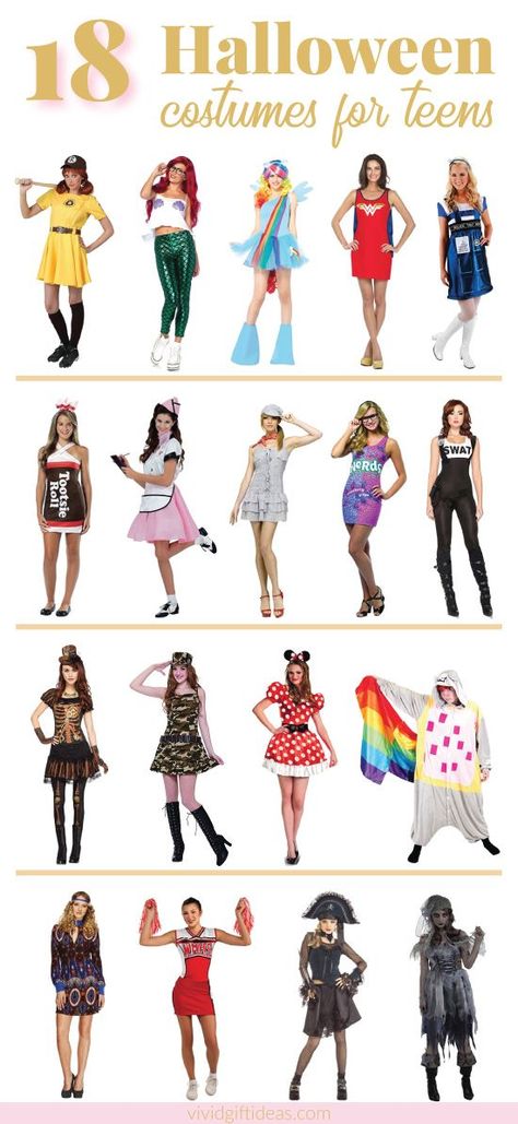 Holween Ideas, Nerd Costume Ideas For Women, Simple Halloween Costumes For Teens, Diy Cheerleader Costume, Teen Costume Ideas, Costume Ideas Simple, Group Halloween Costumes For Teens, Mean Girls Halloween Costume, Cool Girl Costumes