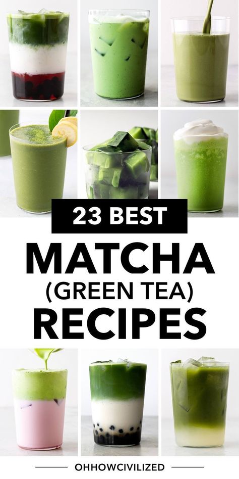 Matcha Frappuccino, Matcha Drink Recipes, Matcha Tea Recipes, Matcha Lemonade, Matcha Green Tea Recipes, Green Tea Drinks, Matcha Recipes, Tea Latte Recipe, Matcha Latte Recipe