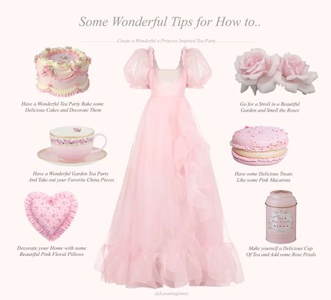 SOME WONDERFUL TIPS FOR HOW TO CREATE A PRINCESS INSPIRED TEA PARTY #shabbychic #dresses #boutique #shop #lavaniashop #dress #loveshackfancy #selkie #forloveandlemons #dior #diorbeauty #venusetfleurs #flowers #shabbychicdecor #princesscore #coquette #coquette #coquetteaesthetic #princesscore #princesscoreaesthetic #princesscoreoutfits #princesscoreaestheticdress #shabbychichomedecor #hightea #afternoontea #teapot #teacup #vintage #shabbychicbedroom #florals #pink #lace Coquette Tea Party, Dress Like A Princess, Princesscore Aesthetic, 18th Party, Tea Princess, Teacup Vintage, Pink Macarons, Pink Birthday Party, Aesthetic Dress