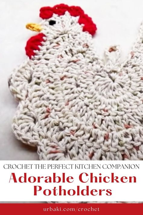 Crochet Hen Potholder Free Pattern, Crochet Chicken Hot Pad Free Pattern, Crochet Rooster Potholder Free Pattern, Crochet Chicken Trivet Pattern Free, Chicken Coasters Free Pattern, Crochet Chicken Hot Pad, Chicken Hot Pads Free Pattern, Free Rooster Crochet Pattern, Crochet Chicken Pot Holder