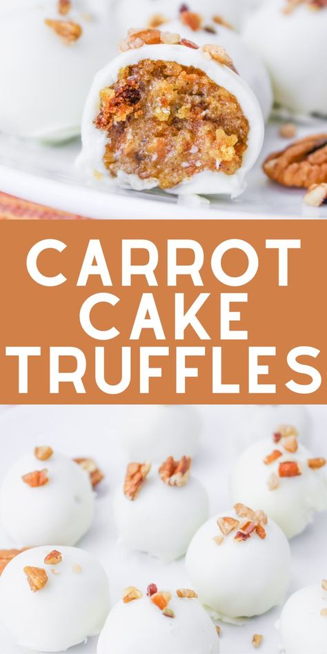 Carrot Cake Truffles, Cake Truffles Recipe, Carrot Recipes Dessert, Carrot Cake Dessert, Cookie Tart, Tart Chocolate, Truffle Recipe Easy, Carrot Desserts, Easy Easter Desserts