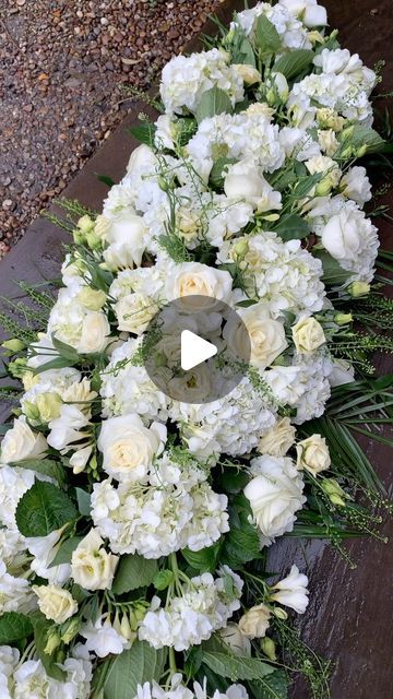 How To Make A Casket Spray Diy, Simple Flower Arrangements Diy, Casket Flowers Arrangements, Cream Lisianthus, Diy Wedding Flower Arrangements, Soft Ruscus, Simple Flower Arrangements, Coffin Spray, Diy Flower Arrangements Wedding