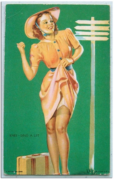 drop shadow vintage hitchhike Earl Moran, Pin Up Pictures, Pin Up Illustration, Pin Up Vintage, Gil Elvgren, Pin Up Photos, Pin Up Posters, Pinup Art, Calendar Girls