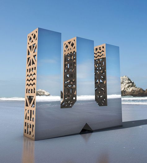 Gestalten | Character SF Designed Giant Mirror Letters To Show That Design Is All Around Us Mirror Letters, Giant Mirror, Giant Letters, San Francisco Design, Monument Signs, Mirror Installation, Promotional Design, Wayfinding Signage, Environmental Design