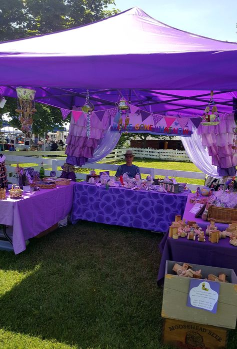 WinesGoneWhatNow ... Our Purple crafts fair / festival booth.  www.WinesGoneWhatNow.etsy.com Thrifting Business, Fall Festival Booth, Festival Vendor, Fair Festival, Purple Crafts, Vendor Table, Stand Feria, Festival Booth, Market Booth