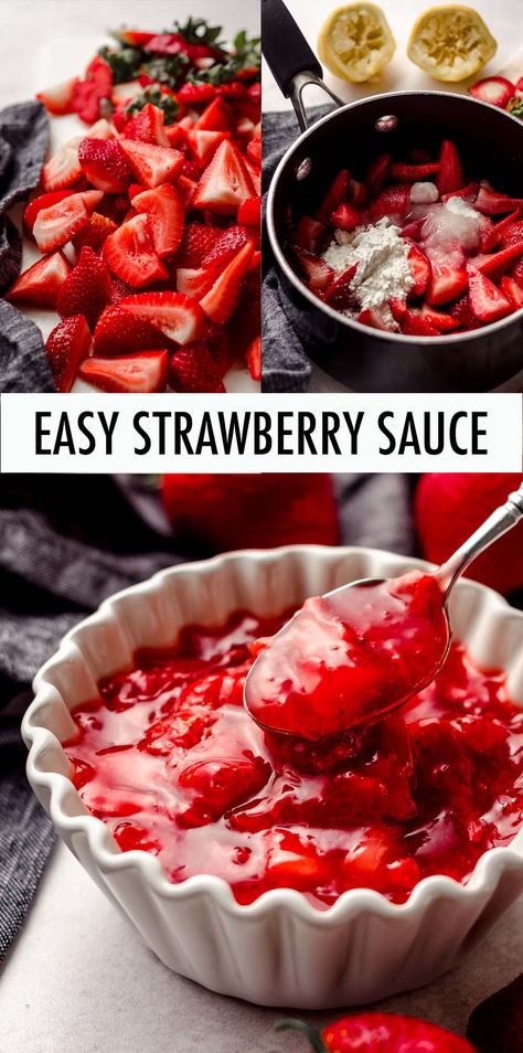 Strawberry Compote Recipe, Fresh Strawberry Recipes, Homemade Strawberry Sauce, Compote Recipe, Strawberry Compote, Fruit Sauce, Berry Compote, Fruit Toppings, Strawberry Yogurt