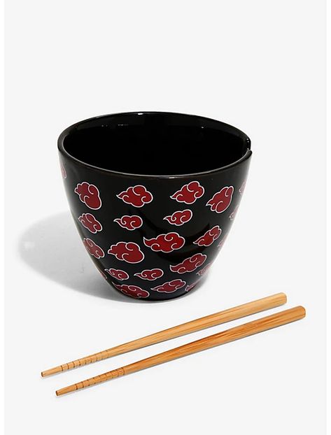 Naruto Akatsuki Cloud Ramen Bowl with Chopsticks - BoxLunch Exclusive, Naruto Shop, Akatsuki Cloud, Pork Ramen, Plastic Ice Cubes, Winnie The Pooh Honey, Naruto Akatsuki, Bamboo Cups, Ramen Shop, Japanese Bowls