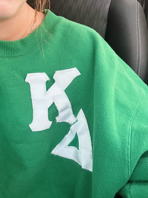 Kappa Delta Merchandise, Kappa Delta Clothes, Kappa Delta Shirts Designs, Sorority Jersey Outfit, Diy Sorority Sweatshirt, Kappa Delta Sweatshirt, Kappa Delta Philanthropy, Diy Sorority Merch, Diy Sorority Shirts